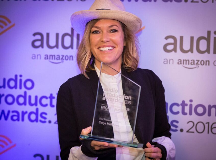 Cerys receives Best Music Presenter award at Audio Production Awards 2016